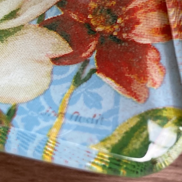 Lisa Audit square (2) glass bowls butterflies pivoine - Picture 12 of 13